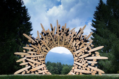 Sculpture monumentale bois - 5m60 x 3m60